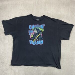 DXM Shirt Mens 3XL Black Chillin Like A Villain Grim Reaper Graphic Tee
